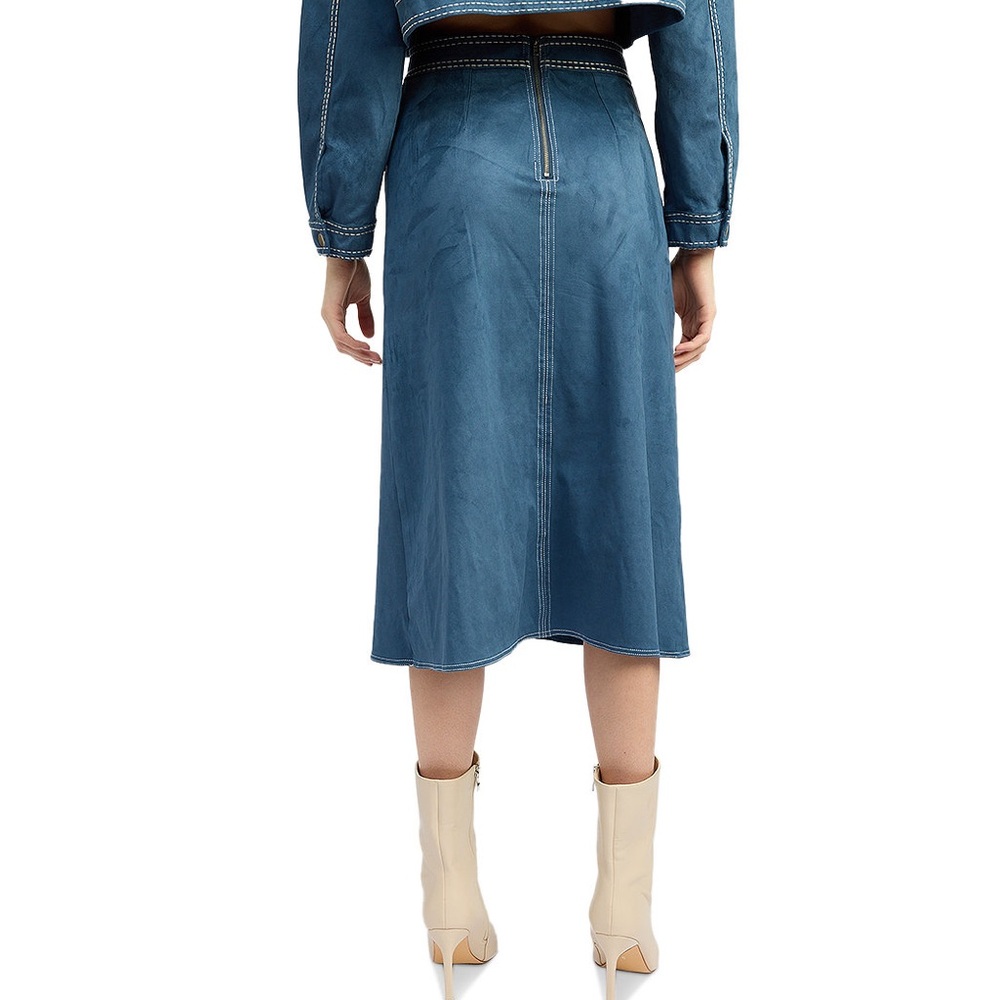 En Saison Robin Midi Skirt faux suede - Picture 5 of 12